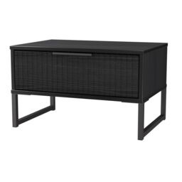Ancona Matt Black Ash 1 Drawer Non-Extendable Side Table (H)348mm (W)575mm (D)395mm - thumbnail 3