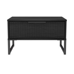 Ancona Matt Black Ash 1 Drawer Non-Extendable Side Table (H)348mm (W)575mm (D)395mm - thumbnail 2