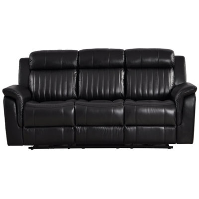 Furniture Instore Cidliano Genuine Leather Black Electric Power Recliner 3 Seater Sofa - image 1
