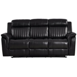 Furniture Instore Cidliano Genuine Leather Black Electric Power Recliner 3 Seater Sofa - thumbnail 1