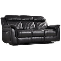 Furniture Instore Cidliano Genuine Leather Black Electric Power Recliner 3 Seater Sofa - thumbnail 3