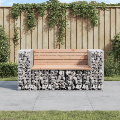 Berkfield Garden Bench Gabion Design 143X71X65.5 Cm Solid Wood Douglas - image 1