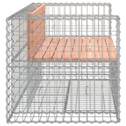 Berkfield Garden Bench Gabion Design 143X71X65.5 Cm Solid Wood Douglas - thumbnail 4