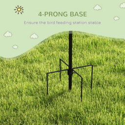 Pawhut Bird Feeding Station Kit Wild Bird Feeder Pole W/ 6 Hooks 4 Prong Bases - thumbnail 6