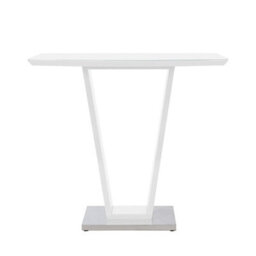 Furniture in Fashion Ilko High Gloss Bar Table Rectangular Glass Top In White - thumbnail 2