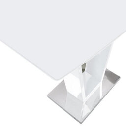 Furniture in Fashion Ilko High Gloss Bar Table Rectangular Glass Top In White - thumbnail 6