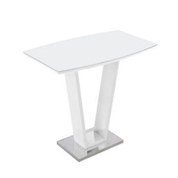 Furniture in Fashion Ilko High Gloss Bar Table Rectangular Glass Top In White - thumbnail 7
