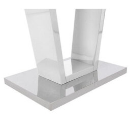 Furniture in Fashion Ilko High Gloss Bar Table Rectangular Glass Top In White - thumbnail 4