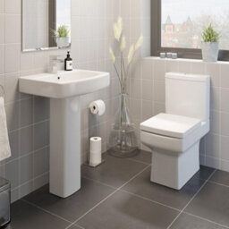 Affine Complete Bathroom Suite L Shape Left Hand 1600mm Bath Screen Toilet Basin Taps - thumbnail 4