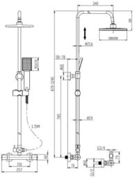 Affine Complete Bathroom Suite L Shape Left Hand 1600mm Bath Screen Toilet Basin Taps - thumbnail 8