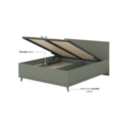 Arte Scandi Green & Oak Eu King Bed Frame - Stylish Scandinavian Bed With Slats, 180X200Cm - thumbnail 3