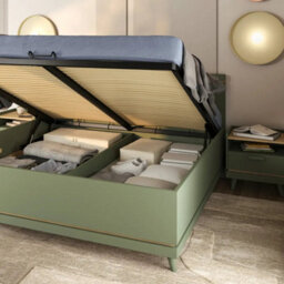 Arte Scandi Green & Oak Eu King Bed Frame - Stylish Scandinavian Bed With Slats, 180X200Cm - thumbnail 4