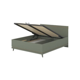 Arte Scandi Green & Oak Eu King Bed Frame - Stylish Scandinavian Bed With Slats, 180X200Cm - thumbnail 1