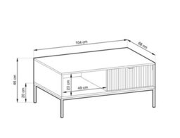 Arte Nova Contemporary Coffee Table 2 Drawers Black Matt  (H)460mm (W)1040mm (D)680mm - thumbnail 6