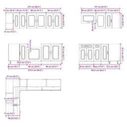 Berkfield 11 Piece Kitchen Cabinet Set Lucca Black Engineered Wood - thumbnail 8