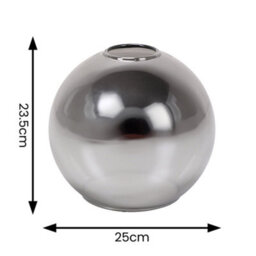 Valuelights Bellamy Easy Fit Smoked Glass Globe Lampshade Ceiling Light Shade And Bulb (D)25Cm - thumbnail 6