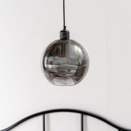 Valuelights Bellamy Easy Fit Smoked Glass Globe Lampshade Ceiling Light Shade And Bulb (D)25Cm - thumbnail 3