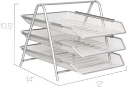 Zuvo Mesh Desk Organiser 3 Tier Letter Tray Organizer Office Desktop Document Paper File Storage Mesh Filling Collection For Home - thumbnail 2