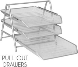 Zuvo Mesh Desk Organiser 3 Tier Letter Tray Organizer Office Desktop Document Paper File Storage Mesh Filling Collection For Home - thumbnail 4