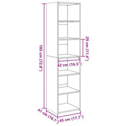 Berkfield Highboard Concrete Grey 45X41X185 Cm Engineered Wood - thumbnail 9