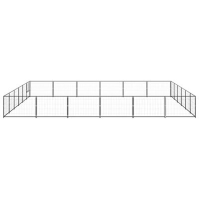 Berkfield Durable Dog Kennel Black 36 M2 Steel - image 1