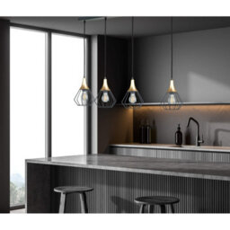 Luminosa Lighting Luminosa Selene Bar Pendant Ceiling Light Black, Gold 4X E27 - thumbnail 3