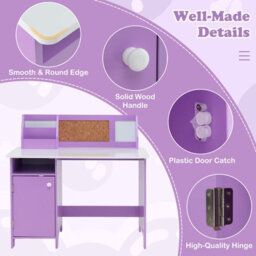 Costway Kids Table And Chair Set Children Study Table With Chair Writing Desk W/ Hutch - thumbnail 7