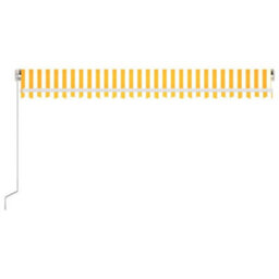 Berkfield Manual Retractable Awning 500X350 Cm Yellow And White - thumbnail 4