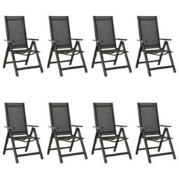 Berkfield 9 Piece Garden Dining Set Aluminium Anthracite - thumbnail 6
