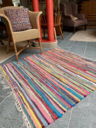 Second Nature Online Shanti Shabby Chic Rag Rug Multicolour Flat Weave Design 90 Cm X 150 Cm - thumbnail 5