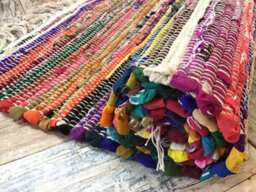 Second Nature Online Shanti Shabby Chic Rag Rug Multicolour Flat Weave Design 90 Cm X 150 Cm - thumbnail 2
