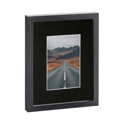"Nicola Spring Photo Frame With 4"" X 6"" Mount - 8"" X 10"" - Black/black" - image 1