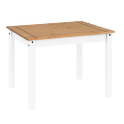 Mercers Furniture Corona White Budget Dining Table And 4 Chairs Set Solid Wood Mexican Pine Wooden Kitchen Rectangle - thumbnail 3