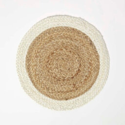 Homescapes Natural & Cream Braided Jute Handwoven Round Placemats Set Of 4 - thumbnail 2