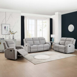 More4Homes Orka 1+2+3 Seater Fabric Manual Recliner Sofa Set Grey - thumbnail 9