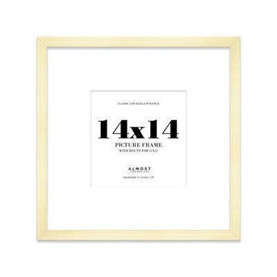 "14X14"" Gold Picture Frame - 14X14"" Square Frame With 11X11"" Mount For 14X14""/11X11"" Pictures Art Deco Style Room Decor, 1 Pack" - image 1
