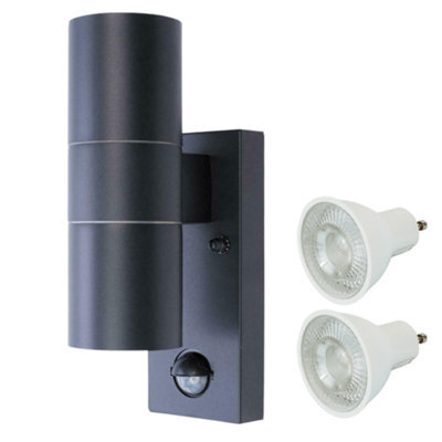Hispec Coral Up And Down Lighting With Pir - Anthracite Grey: 1X Light & 2X Gu10 - image 1
