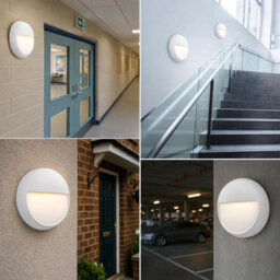 Paul Russells Led Slimline Bulkhead Light 12W 16W 20W 3Cct Ip65 White Eyelid Bezel Modern Flush Wall Ceiling Outdoor - thumbnail 7