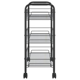 Walplus 3-Tier Kitchen Trolley Black 46X26X64 Cm Iron - thumbnail 4