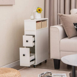 Movable Bathroom Storage Cabinet Narrow Toilet Side Cabinet - thumbnail 1