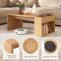 Gainoom Coffee Table 85Cm Office Table Dining Table With Double-Layer Storage Space - thumbnail 9