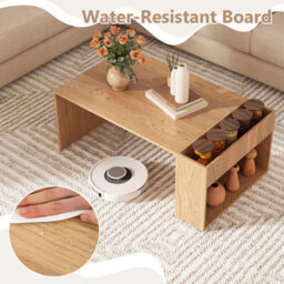 Gainoom Coffee Table 85Cm Office Table Dining Table With Double-Layer Storage Space - thumbnail 5