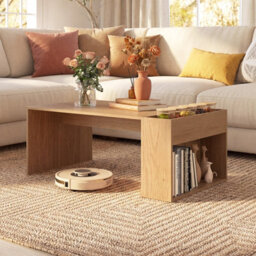 Gainoom Coffee Table 85Cm Office Table Dining Table With Double-Layer Storage Space - thumbnail 4