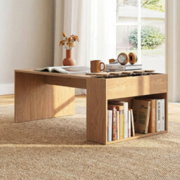 Gainoom Coffee Table 85Cm Office Table Dining Table With Double-Layer Storage Space - thumbnail 3
