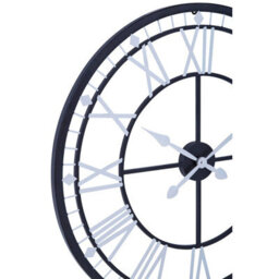 Orsina Unique Skeletal Wall Clock With Roman Numerals, Oversized Round Clock With Spade Hands, Retro Wall Clock - thumbnail 2