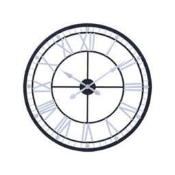 Orsina Unique Skeletal Wall Clock With Roman Numerals, Oversized Round Clock With Spade Hands, Retro Wall Clock