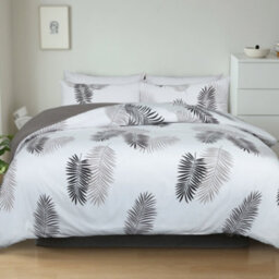 Aspire Homeware Printed Microfiber Duvet Cover Set, Palm Leaf Reversible, King, (L)220Cm X (W)230Cm - thumbnail 1