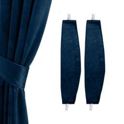 Oxford Homeware Eyelet Velvet Curtains Navy Fully Lined Blackout Thermal Insulated Eyelet Curtains Pair (W)228Cm X (L)228Cm - thumbnail 4