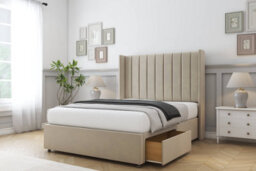 "Comfort Palermo Almond Coniston Divan Bed Set 2 Drawers Foot-End - 54"" Wingback 4'6 Double" - thumbnail 2