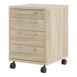 Furniture To Go Prima Mobile 4 Drawer Cabinet In Oak - thumbnail 3